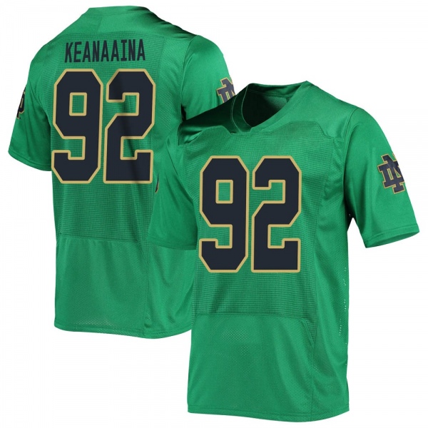 Aidan Keanaaina Notre Dame Fighting Irish NCAA Youth #92 Green Replica College Stitched Football Jersey SUH1855GI